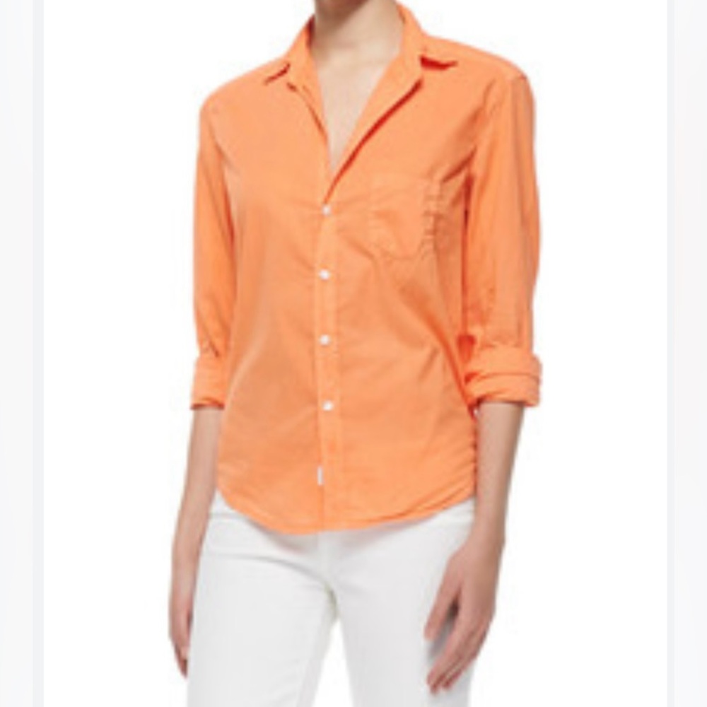 Frank &Eileen long sleeve Poplin  Shirt orange